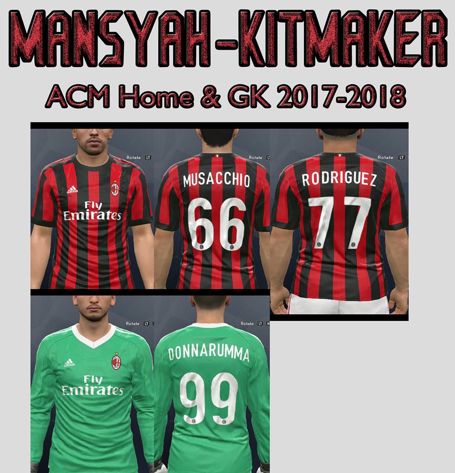 Pes Modif Ac Milan Home Kits And Gk By