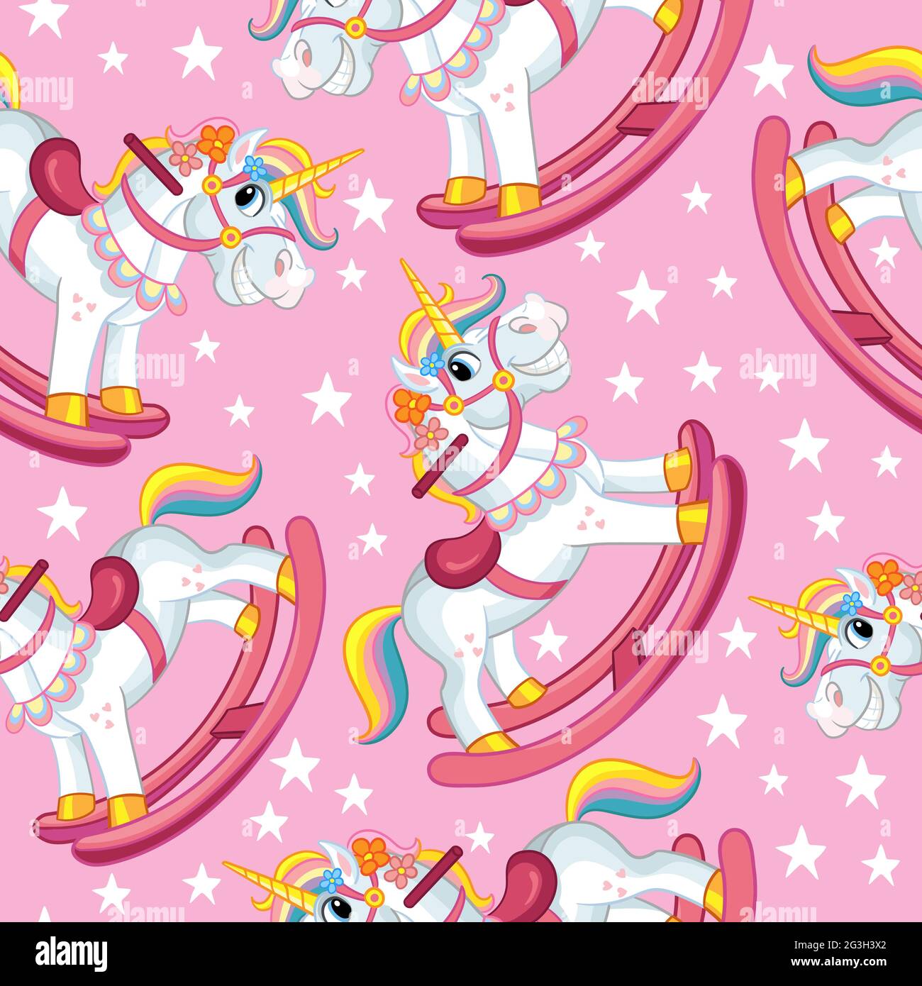 Free download Cartoon cute rocking horse unicorn and stars Vector seamless  [1300x1390] for your Desktop, Mobile & Tablet | Explore 25+ Cute Cartoon  Unicorn Desktop Wallpapers | Cute Cartoon Wallpaper, Cute Cartoon