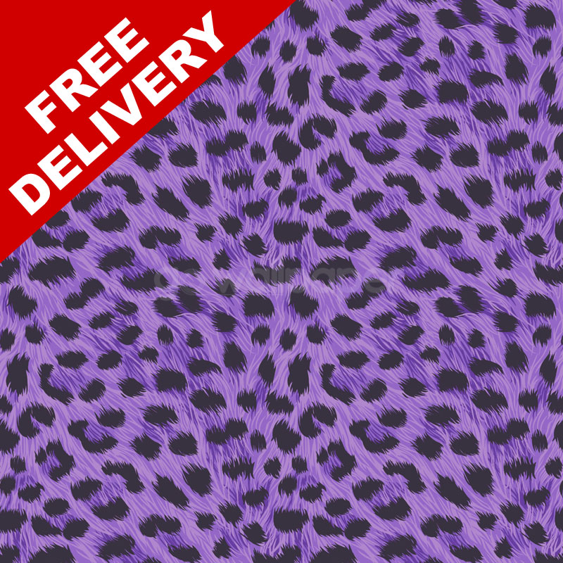Fine Decor Furs Leopard Print Wallpaper In Black And Purple Fd30683