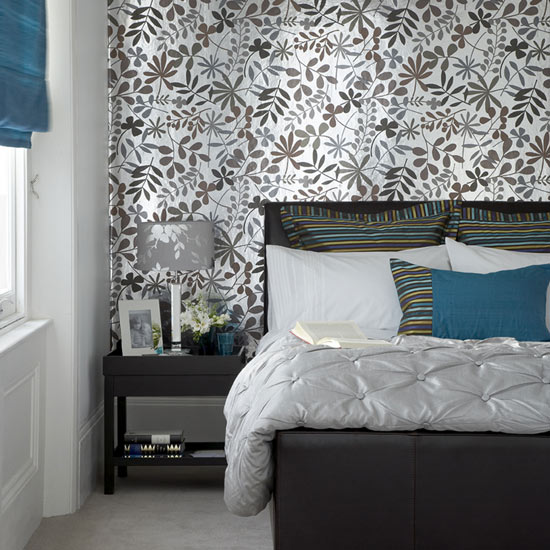  gray grey teal blue combination scheme very stylish cool bedroom decor