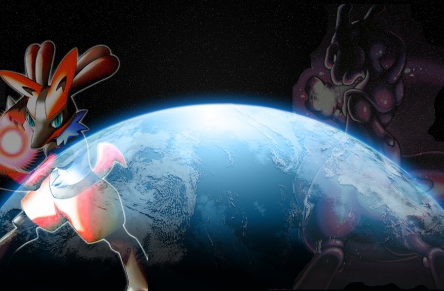 Mewtwo vs Lucario by MasterEraqus on