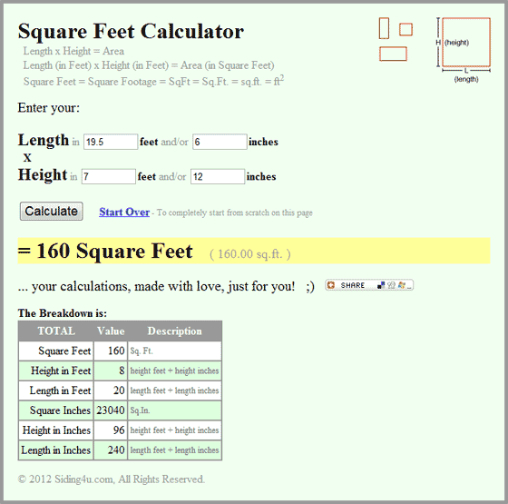 square feet calculator screen shot v01gif