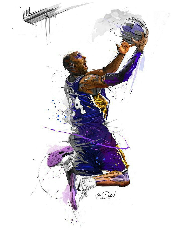 Kobe Bryant Dunk Nba Basketball Art