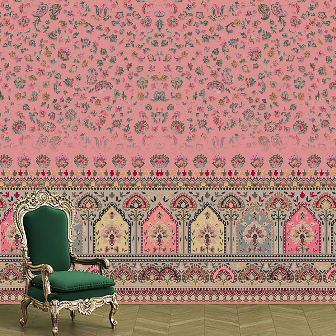 Traditional Wallpaper Dds171 Red And Wine Decor