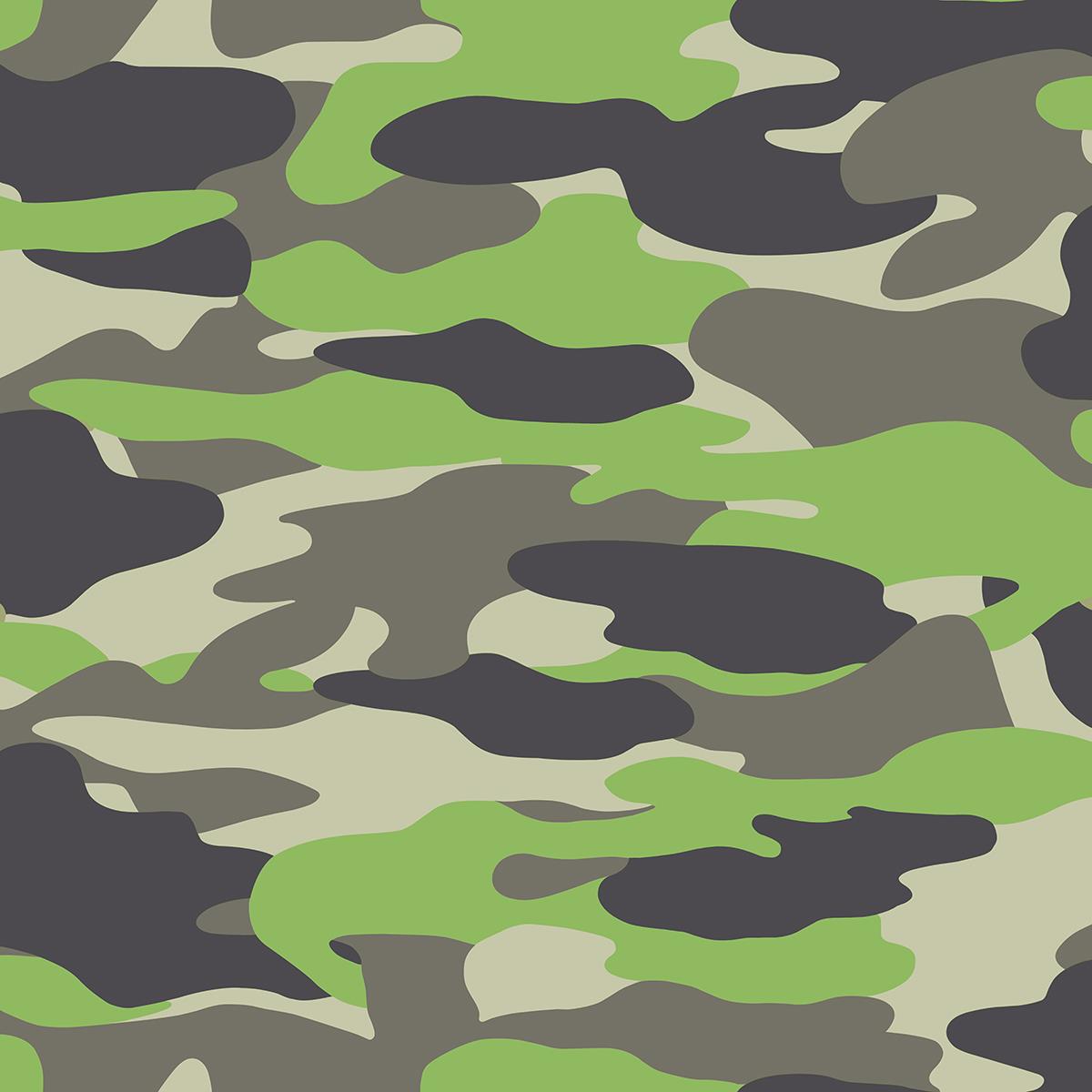 Green Army Camouflage Camo Wallpaper Black Khaki Kids Boys Teen