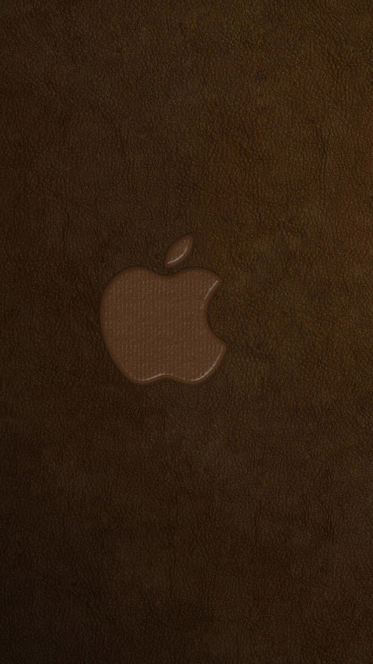 Leather Apple Logo iPhone Wallpaper HD For
