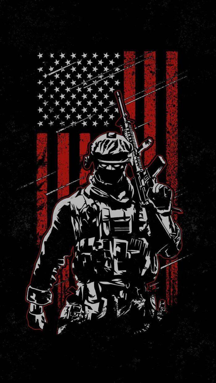Download Black American Flag Cool iPhone Soldier Wallpaper