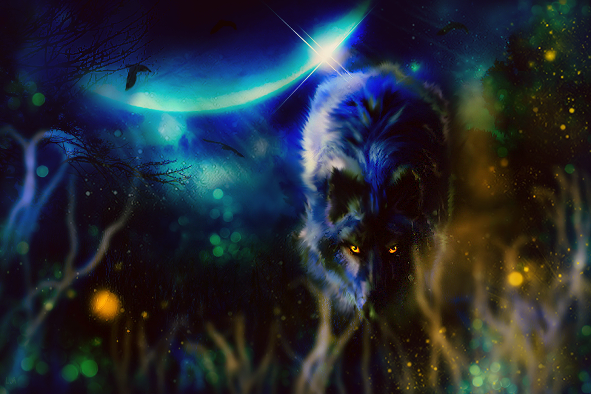 Black Wolf Puter Wallpaper Desktop Background Id