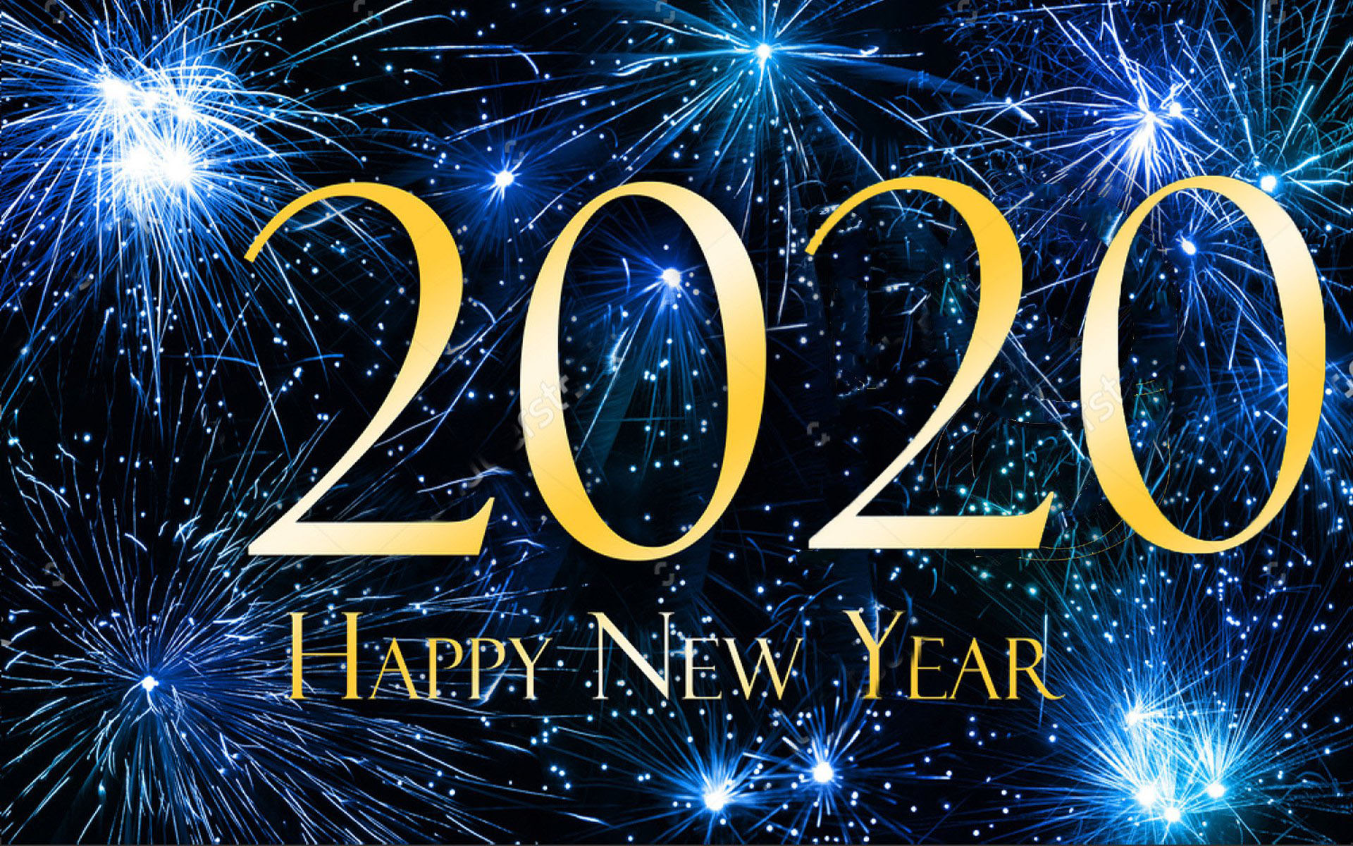 Happy New Year Blue HD Wallpaper For Laptop And Tablet