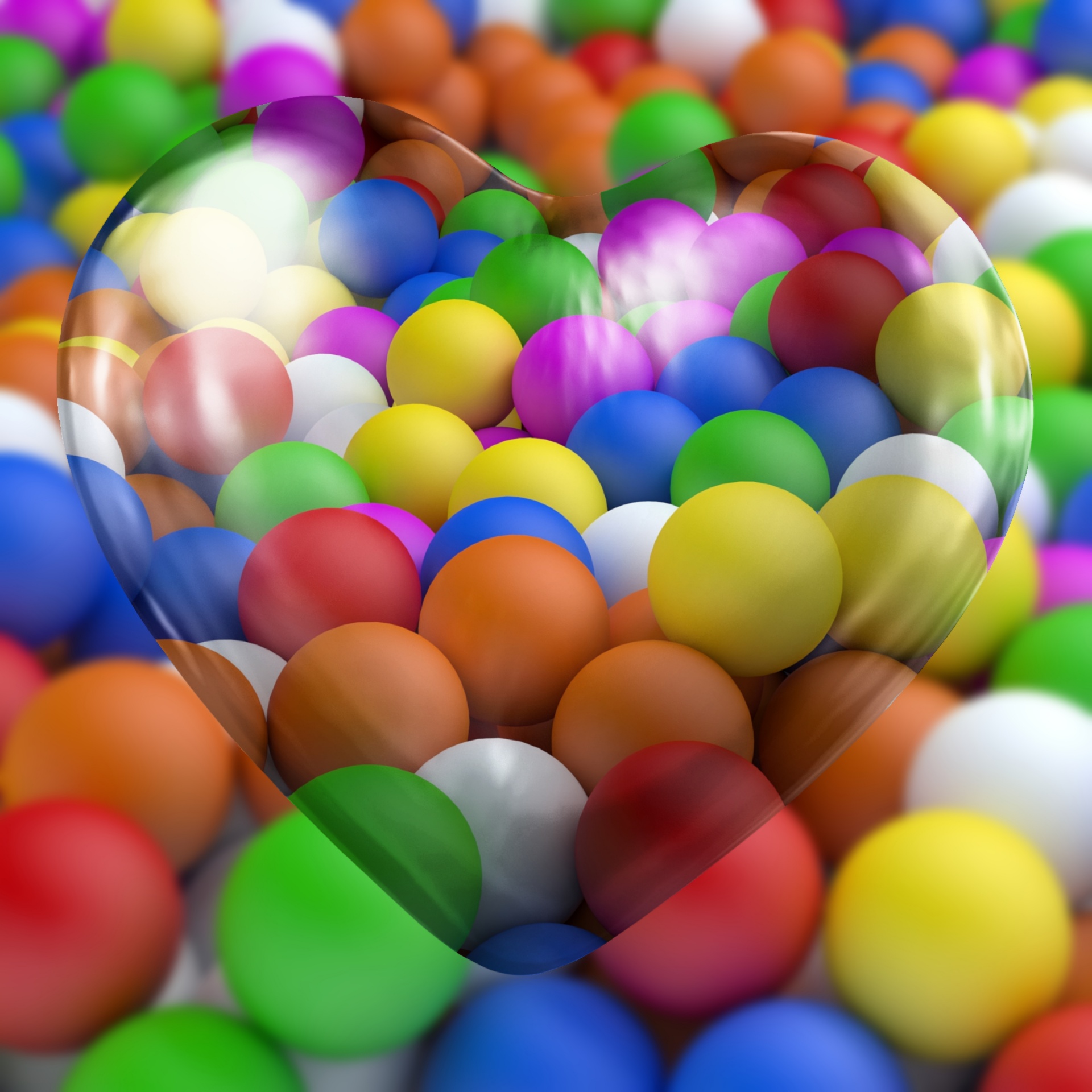 Wallpaper Glass Heart Color Balls Image From Needpix