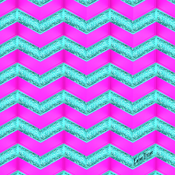 Pink Glitter Chevron Wallpaper Cyan