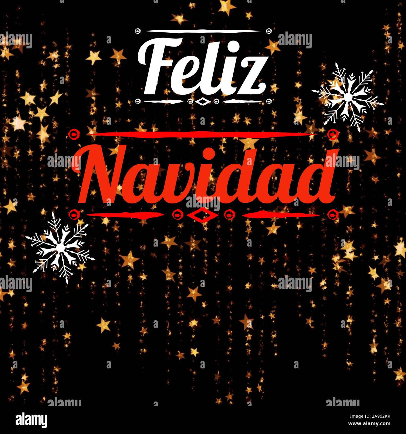 Illustration With Feliz Navidad Written In Spanish Language
