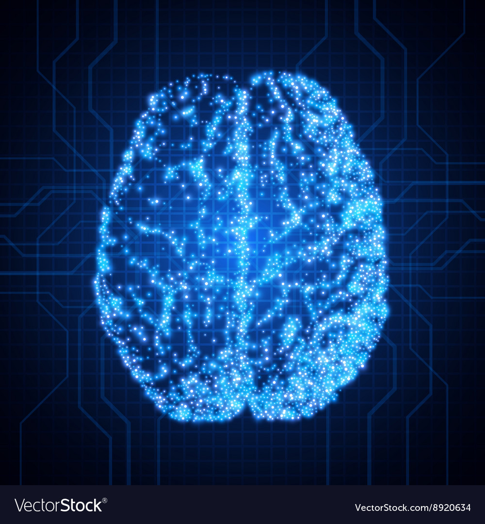 Brain Background With Neurons Vector Image