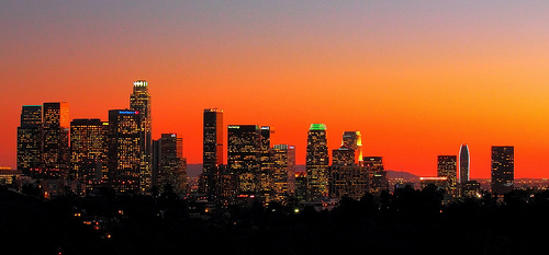 Los Angeles Skyline At Twilight Photo Sharing