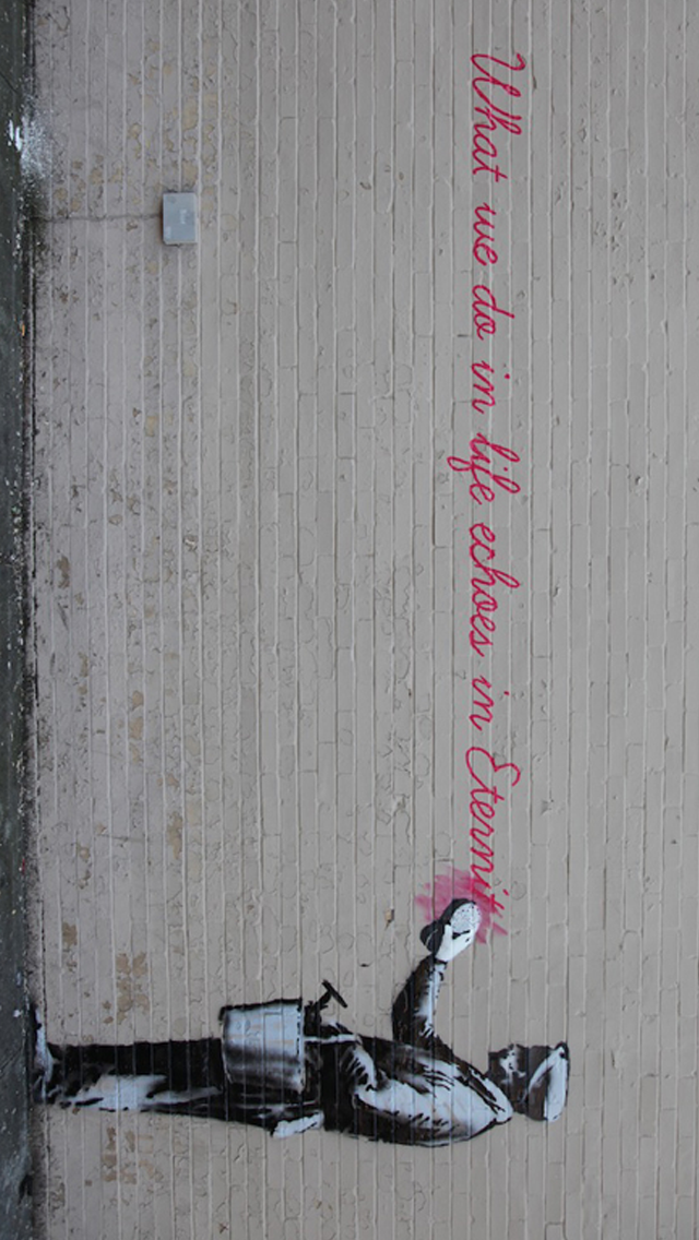 Banksy Graffiti New York City iPhone 5s Wallpaper