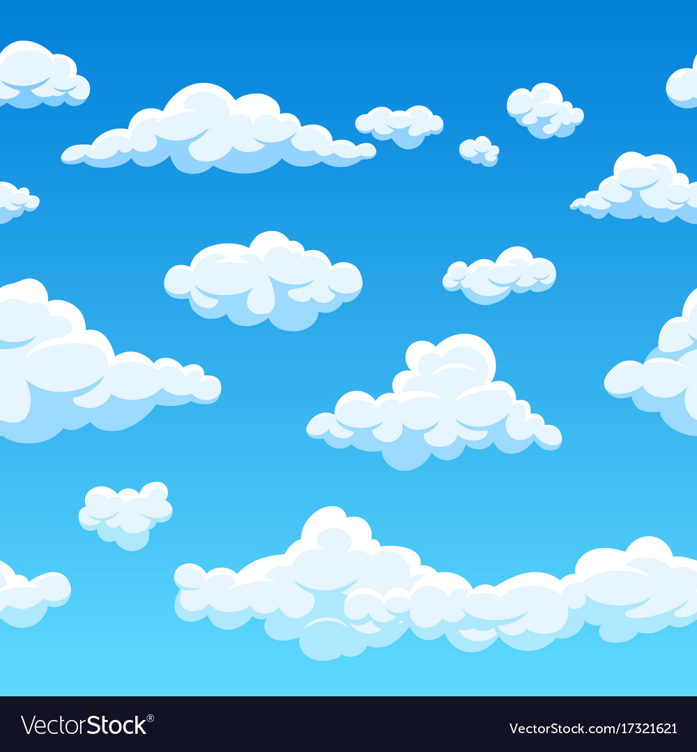 Cloud Seamless Background Endless Cartoon Vector Image