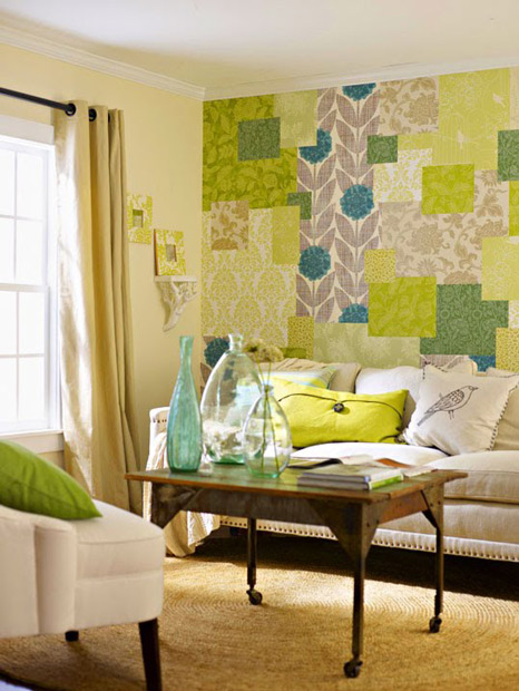 Feature Wallpapered Wall Pretty Patchwork
