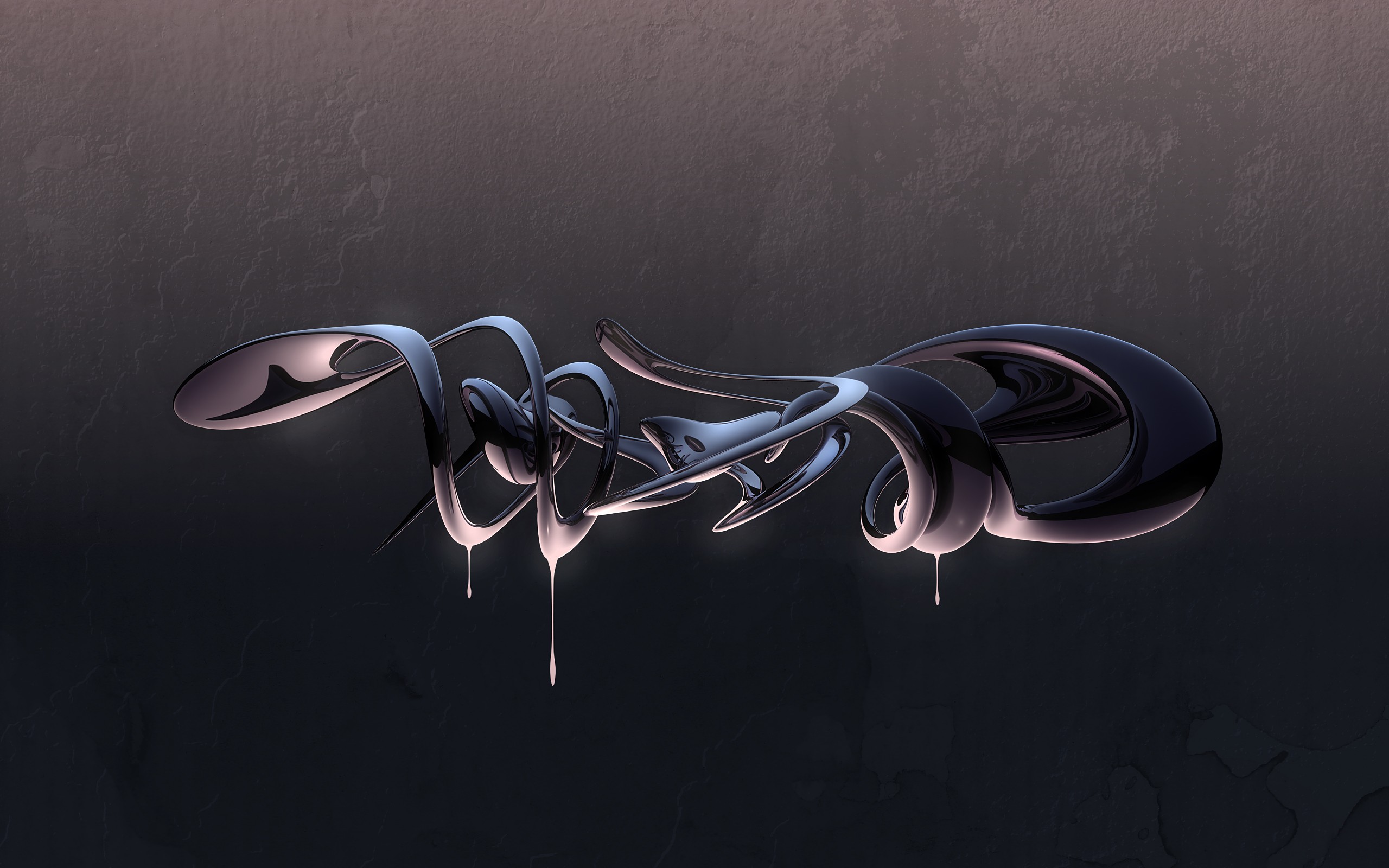 The Dripping Silver Abstract Wallpaper