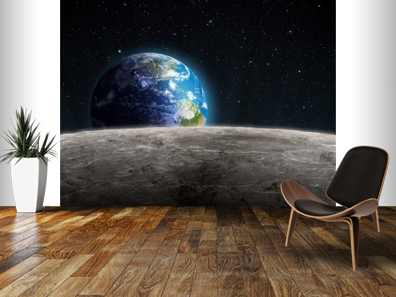  Earth from the Moon Wall Mural Rising Earth from the Moon Wallpaper