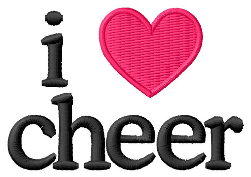 Sports Embroidery Design I Love Cheer From Grand Slam Designs
