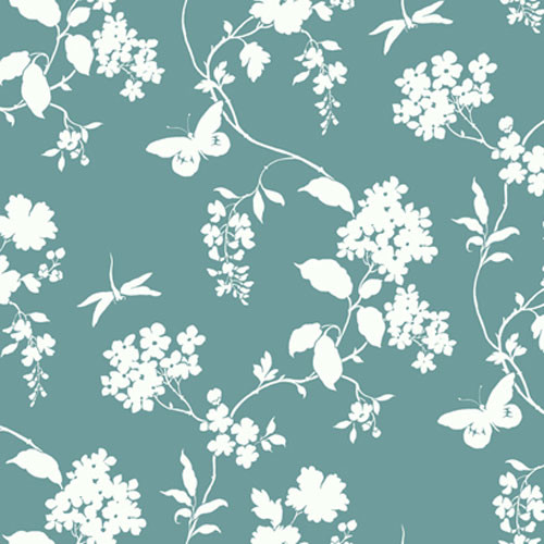 Silhouettes Trailing Floral And Vines Wallpaper Modern