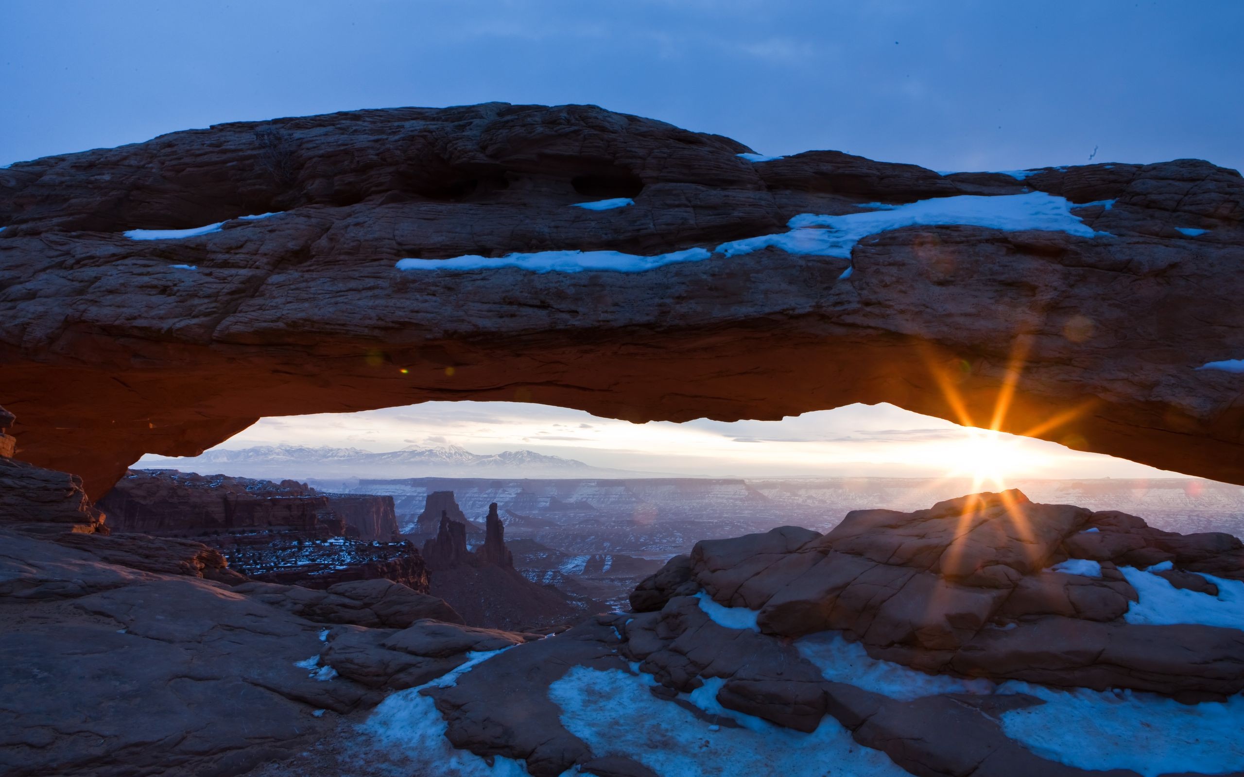 Sunset Sunrise Landscapes Nature Snow Sun Rocks Utah