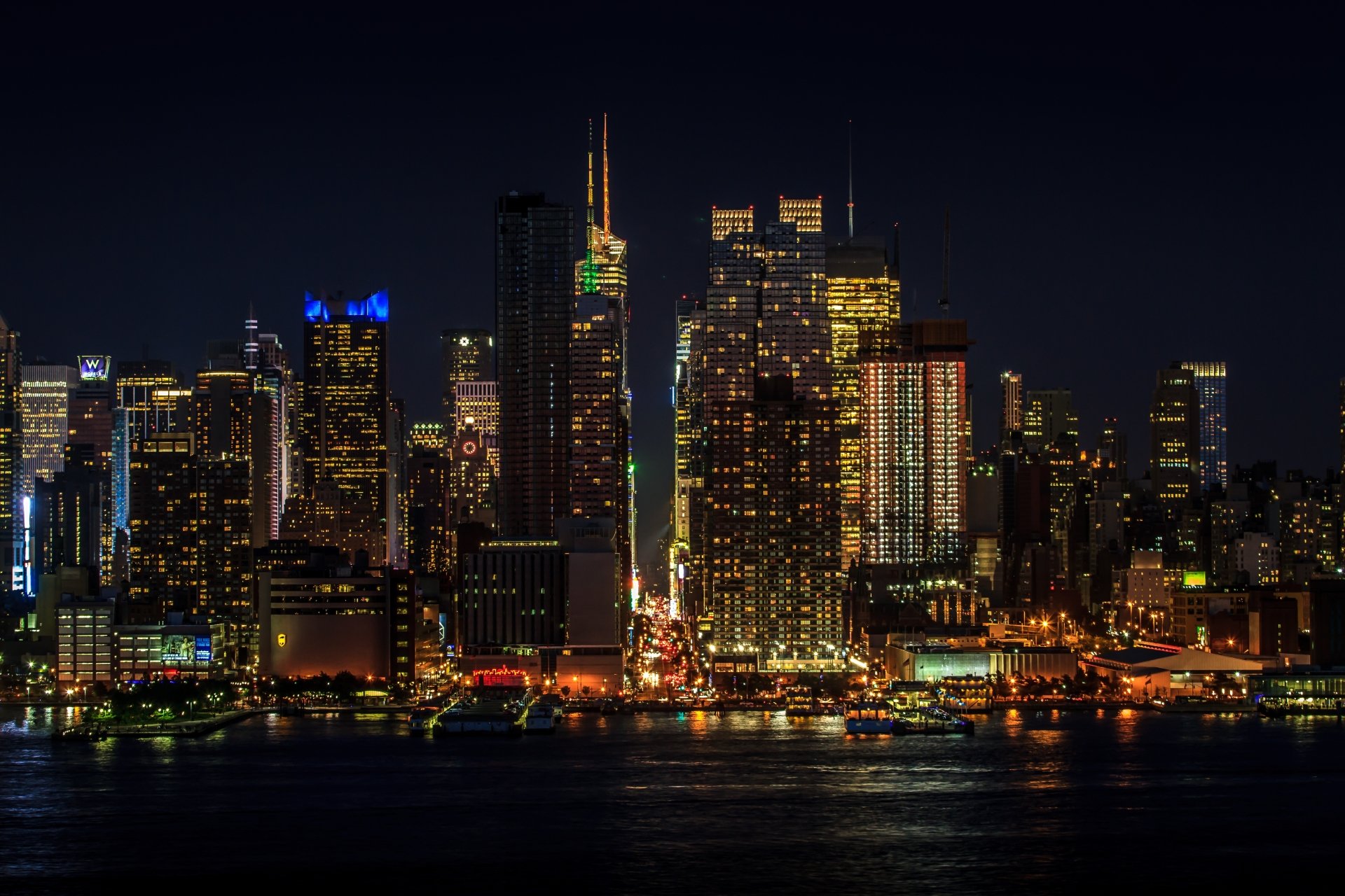 Usa New York Skyscraper Night Building City Man Made Manhattan 4k Ultra HD Wallpaper