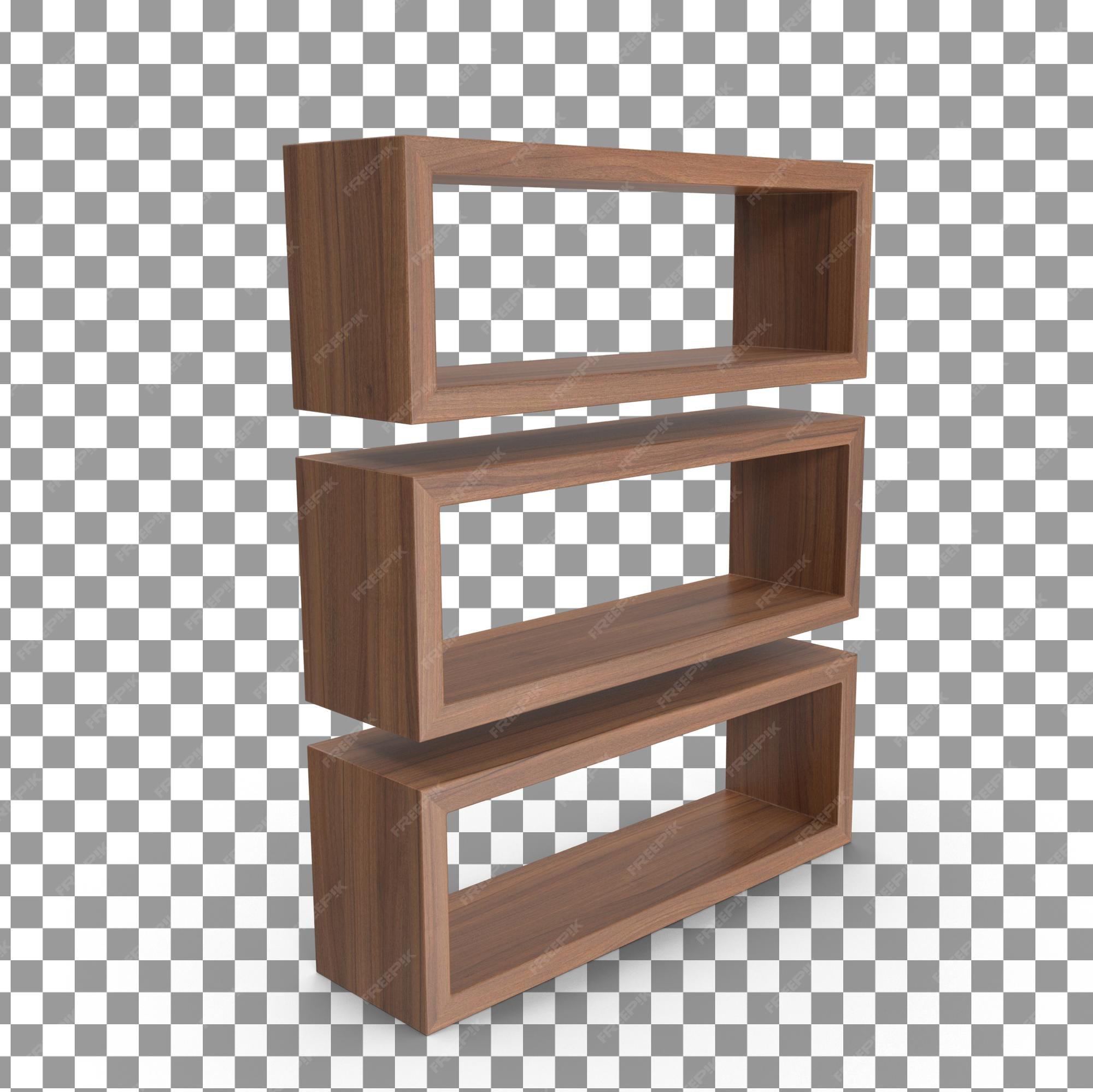 Premium Psd 3d Wood Shelf On Isolated And Transparent Background