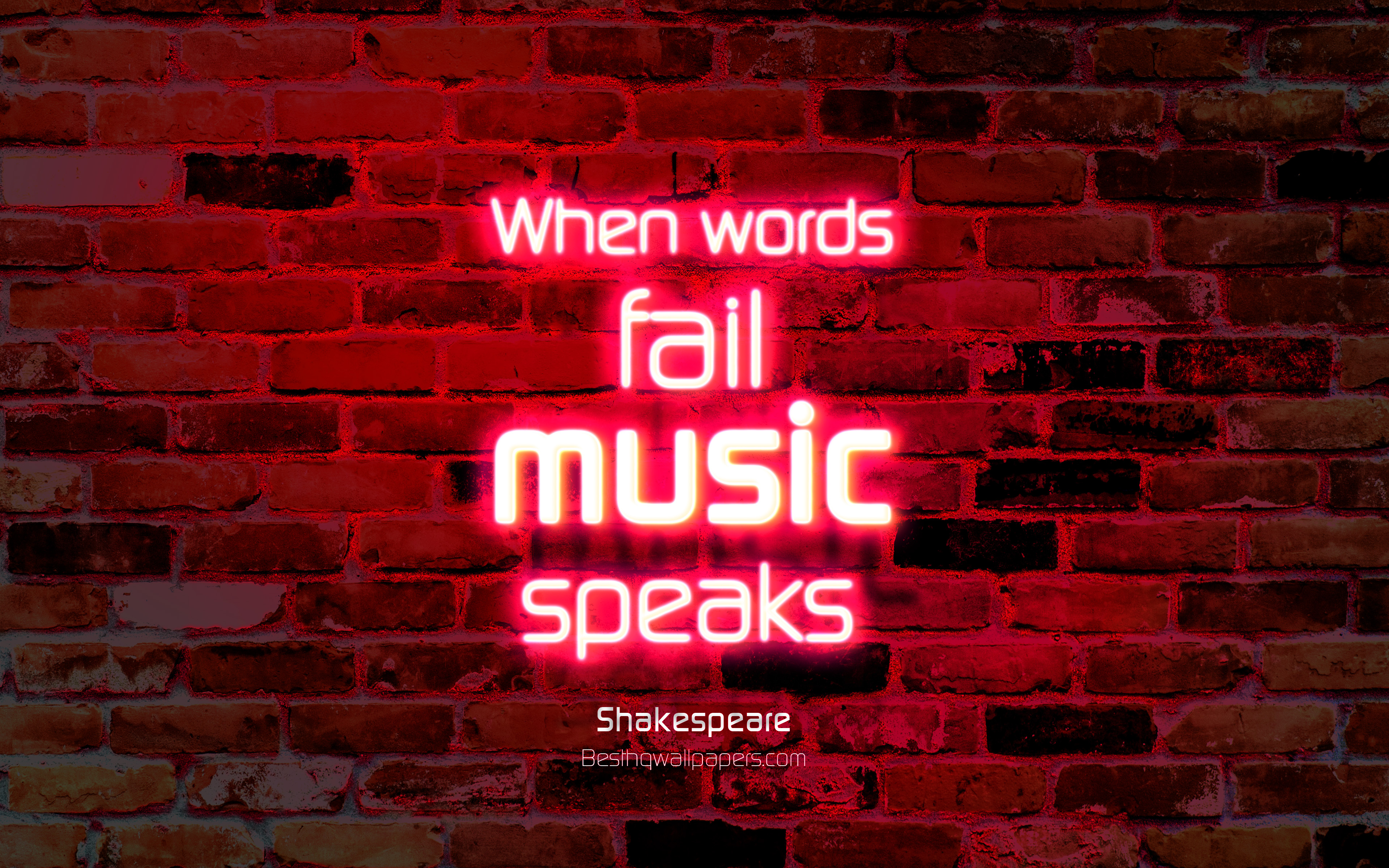 Wallpaper When Words Fail Music Speaks 4k Purple Brick