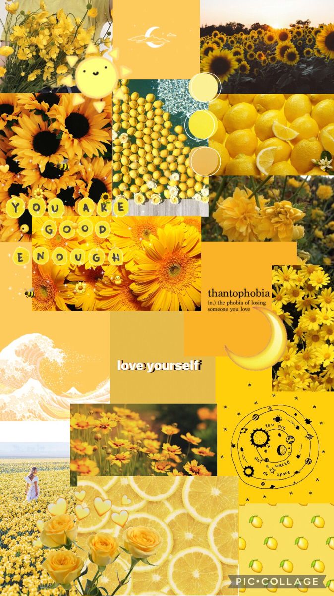 Yellow Aesthetic Collage Wallpaper Art