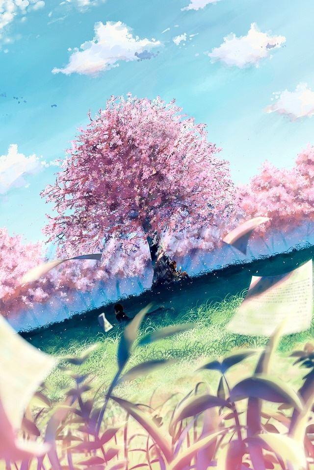 Sakura Illustrator iPhone 4s Wallpaper