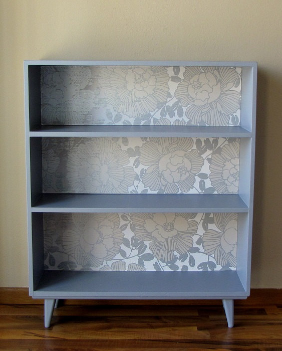 Painted Bookcase With Wallpaper Back By Thewits On