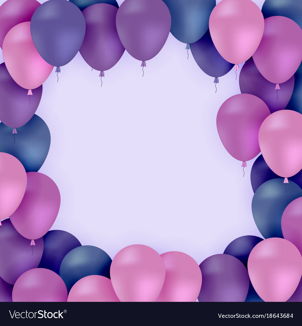 Colored balloons on purple background Royalty Free Vector