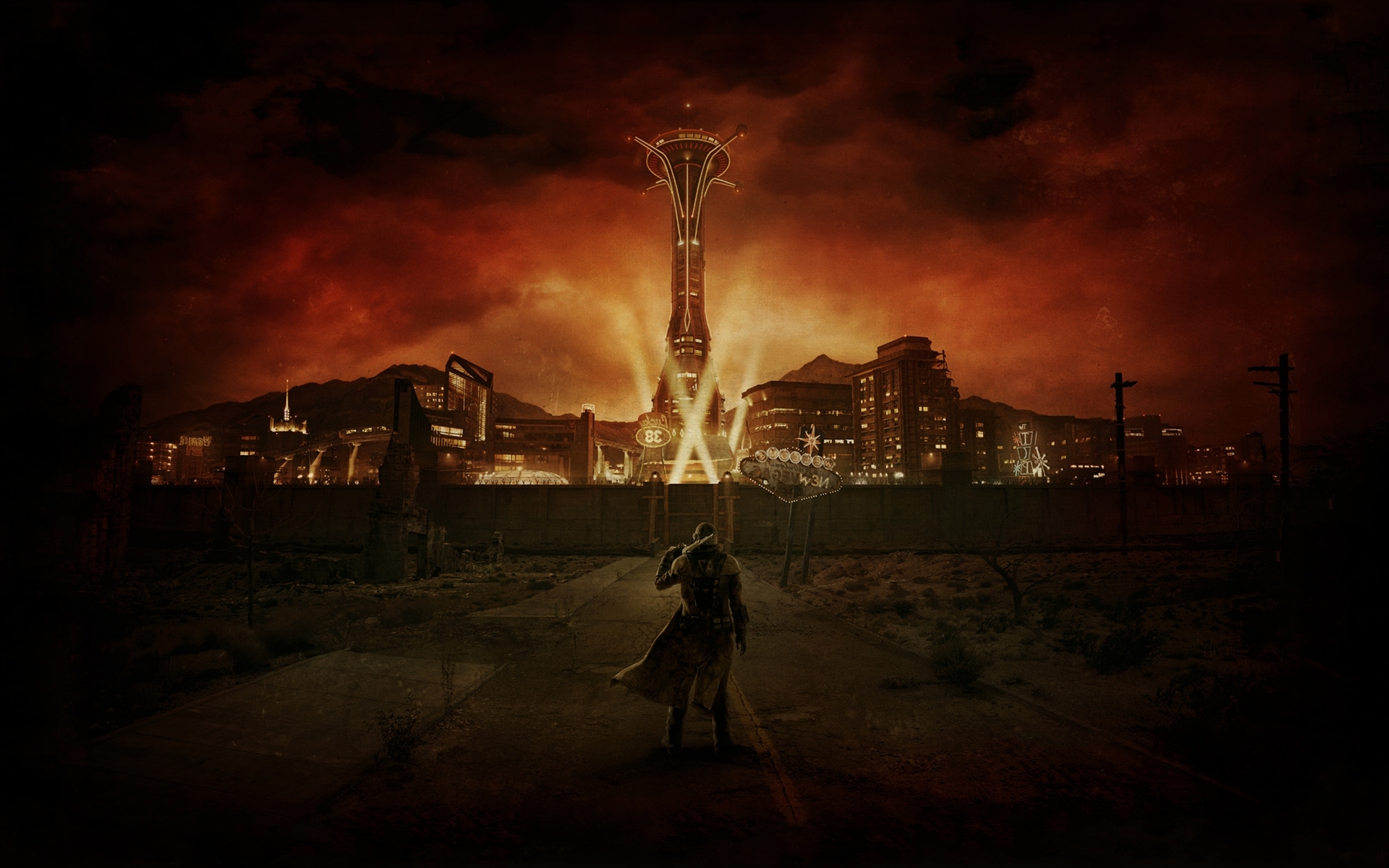 Video Games Fallout New Vegas Digital Art Wasteland