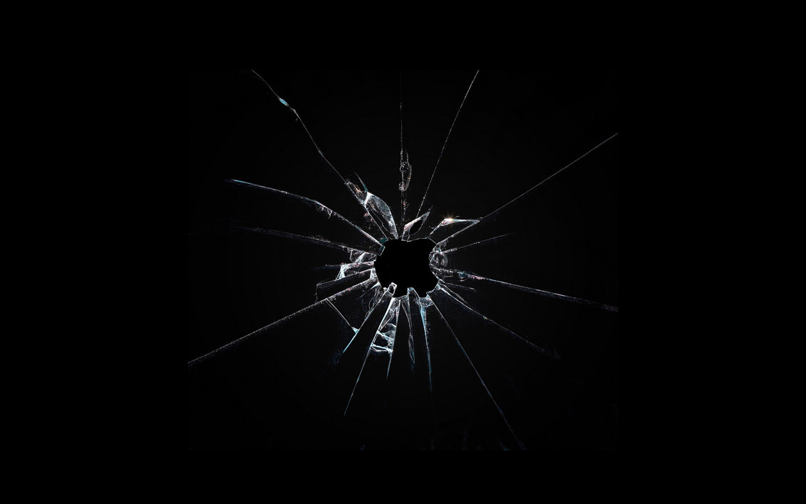 Apple broken glass wallpaper by Leconte