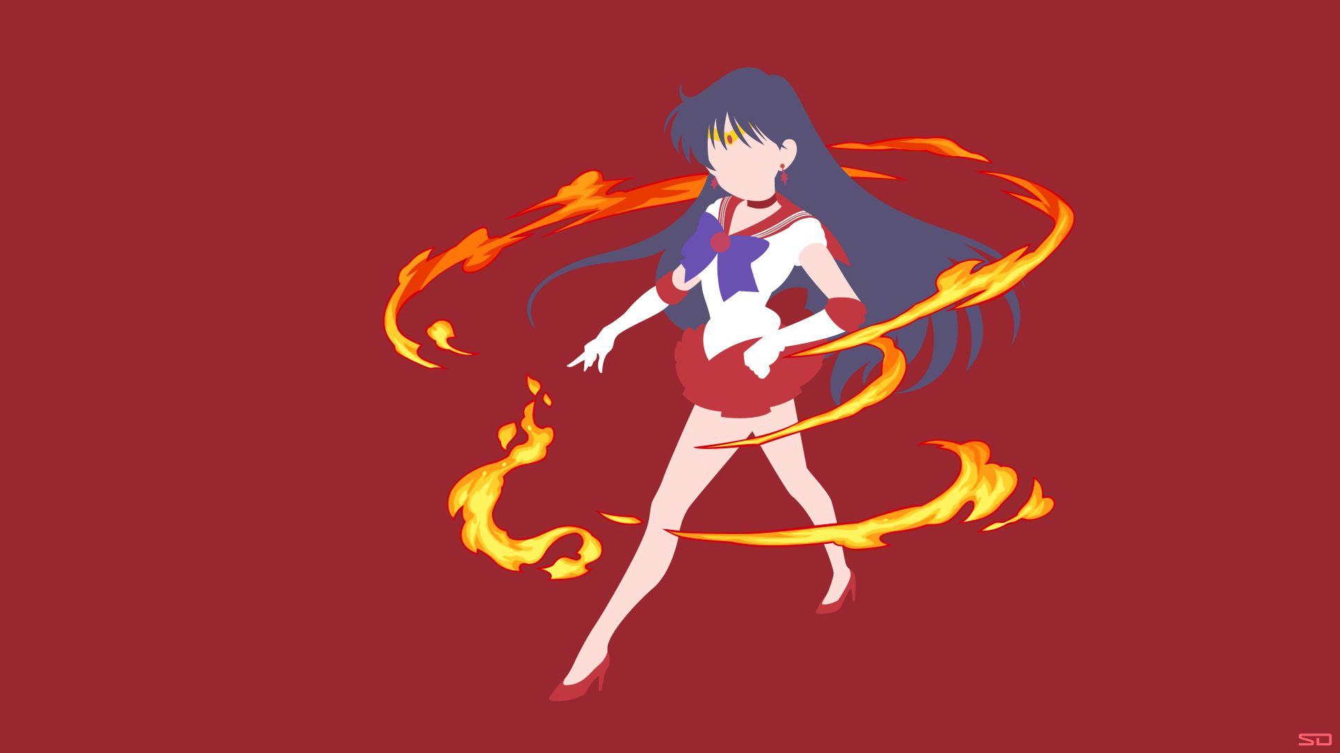 Sailor Mars Anime Moon 4k Ultra HD Wallpaper By