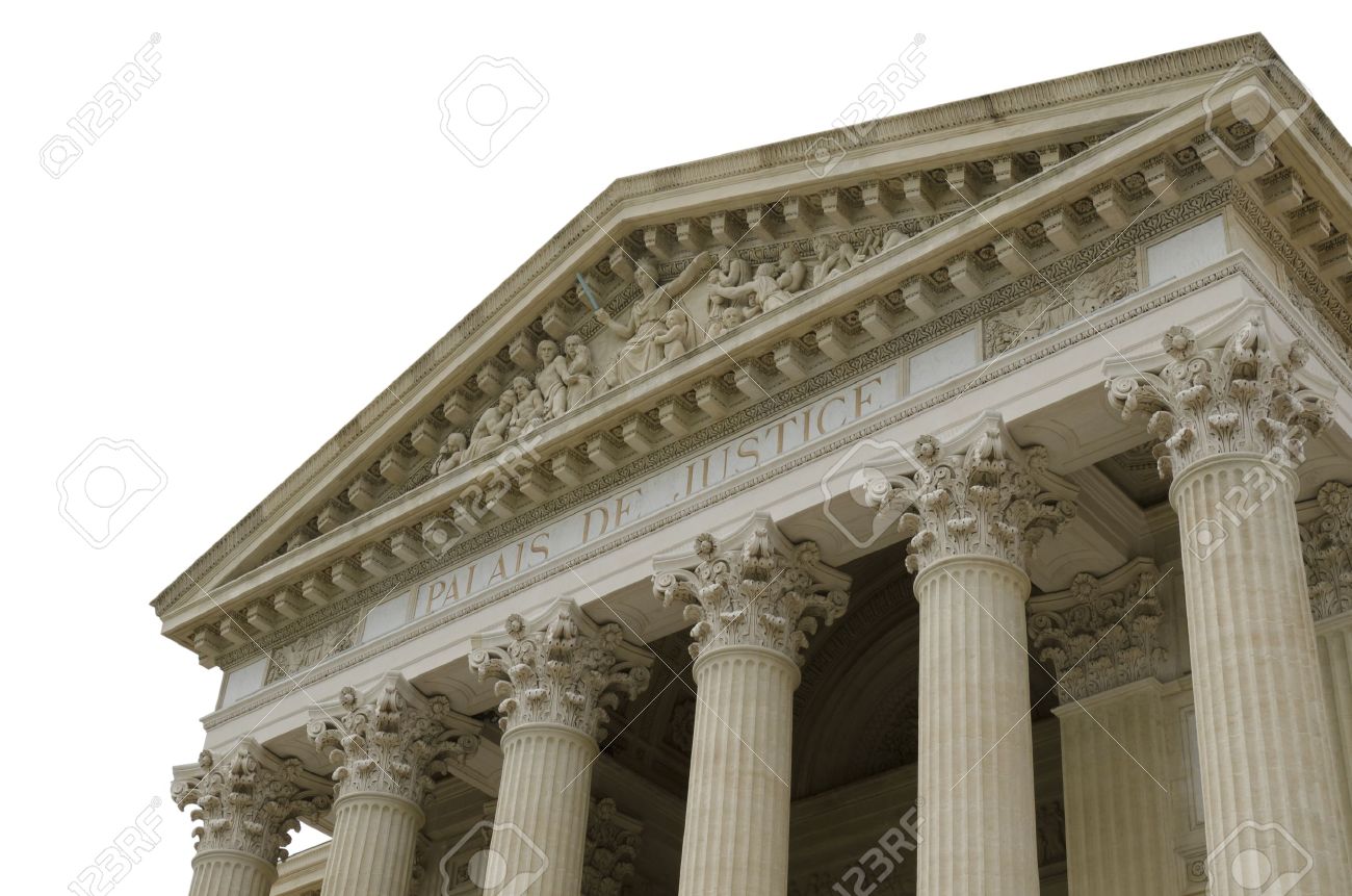 Courthouse Isolated On White Background Stock Photo Picture And