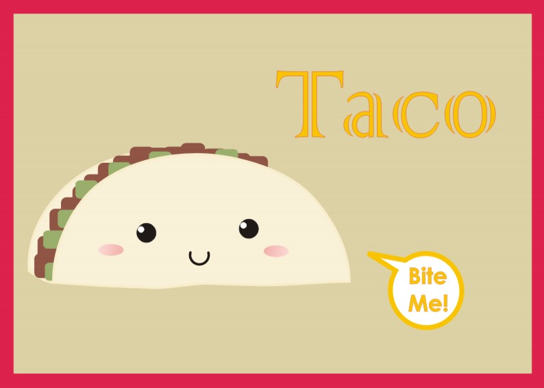 Cute Taco Background By Natalia Factory