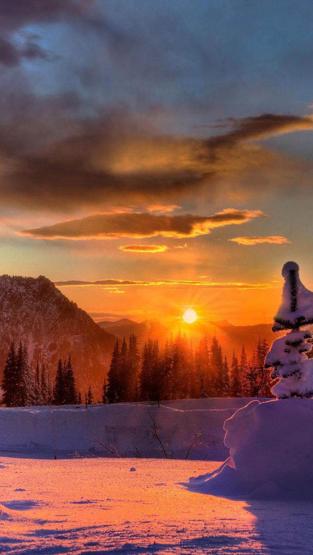 My iPhone Wallpaper The One I Just Liked Winter Sunset