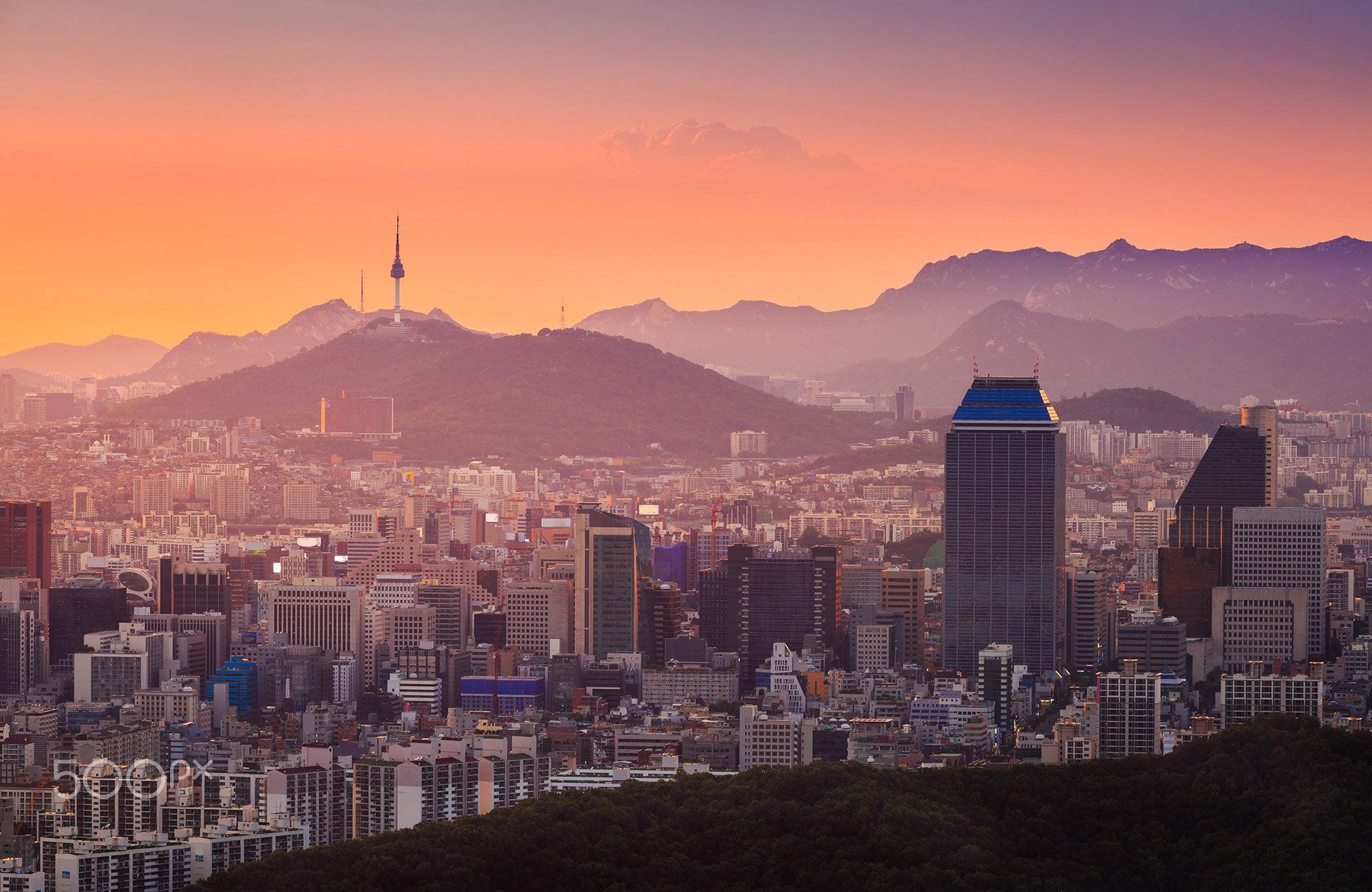 Seoul City After Sunset Wallpaper