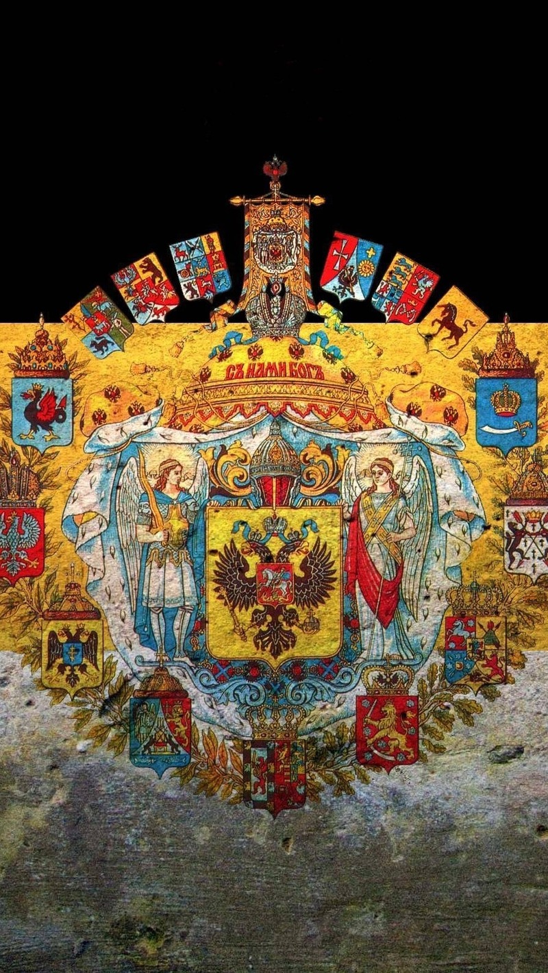Wallpaper Flag Coat Of Arms Russia Empire