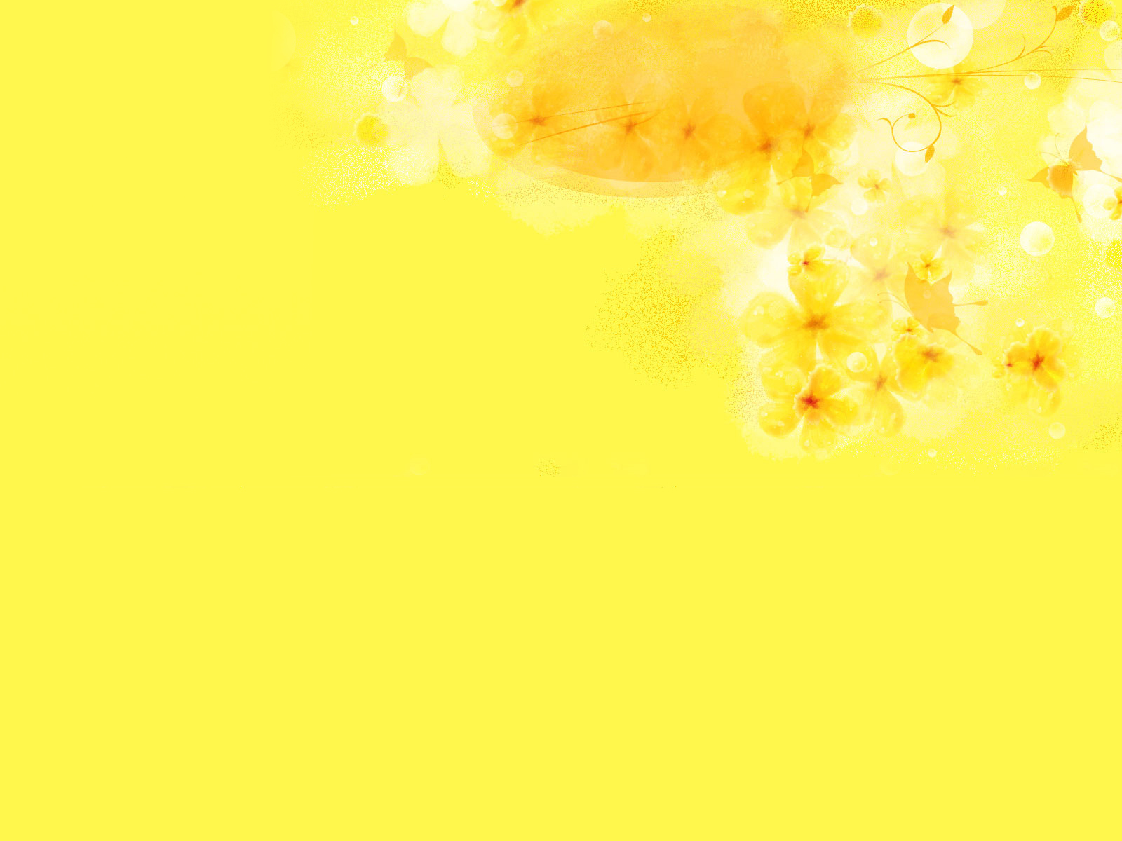 Free Bright Yellow Backgrounds For PowerPoint   Flower PPT Templates