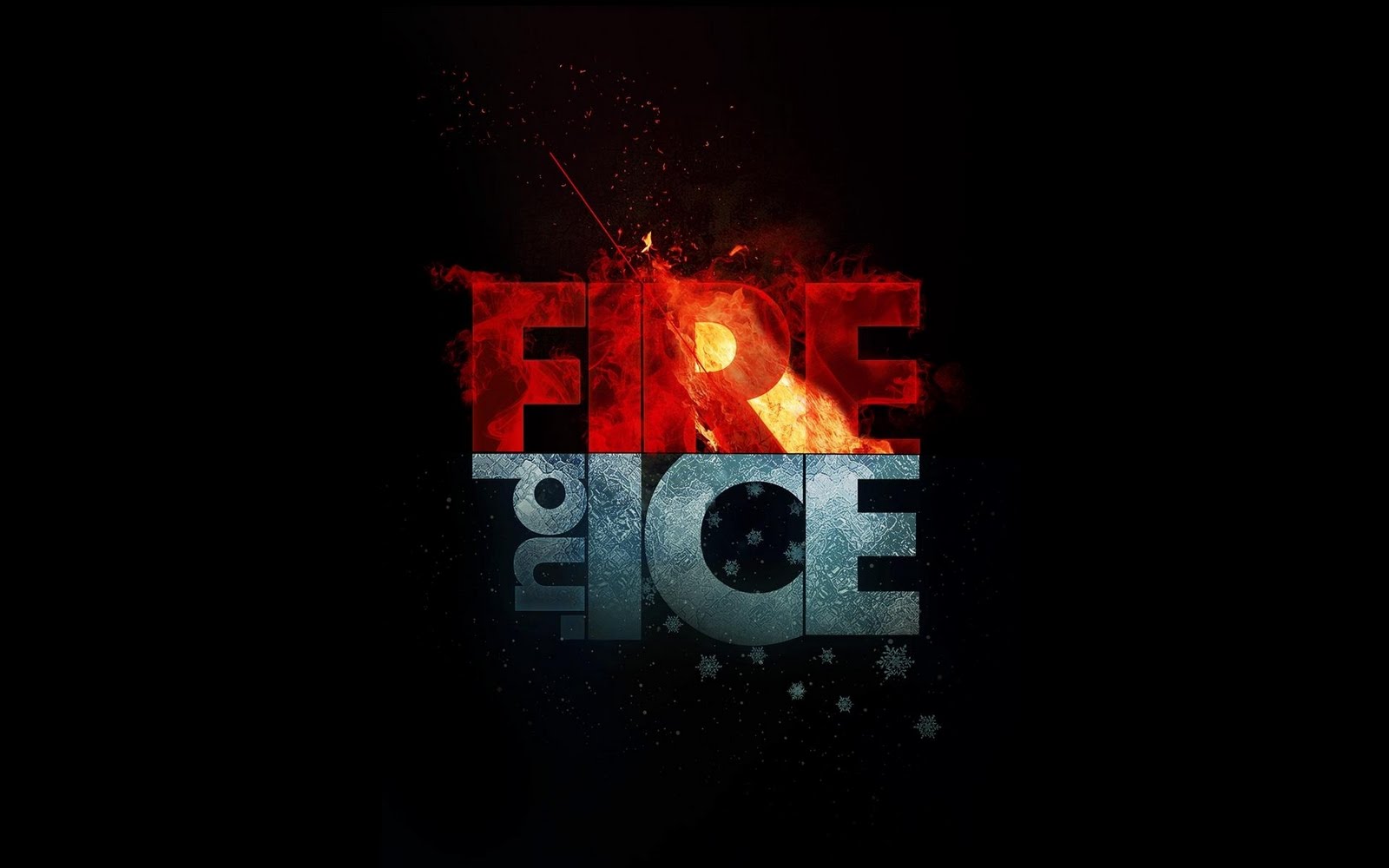 Fire And Ice Photoshop Design HD Wallpaper