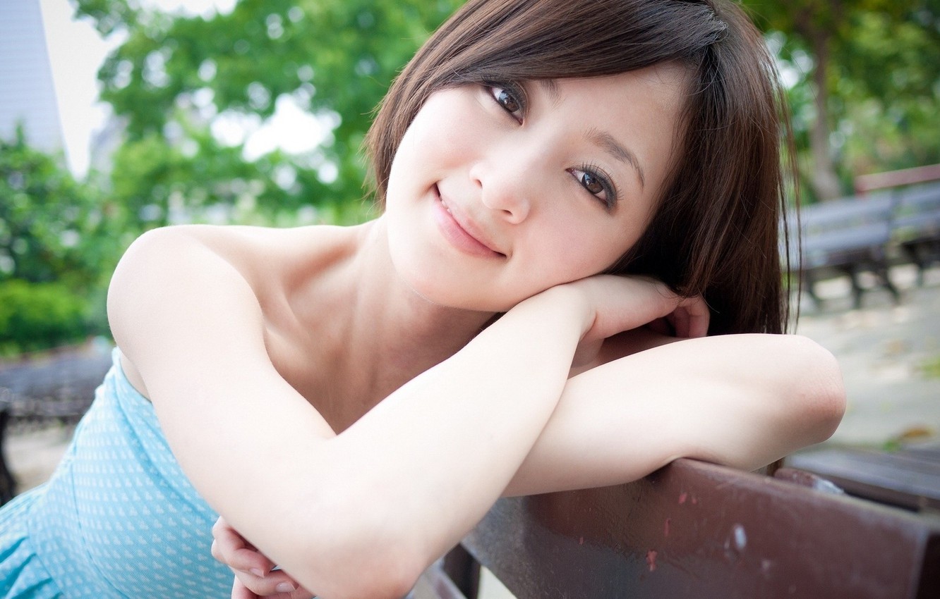 Wallpaper Girl Asian Model Smile Beauty Outside Mikako Zhang