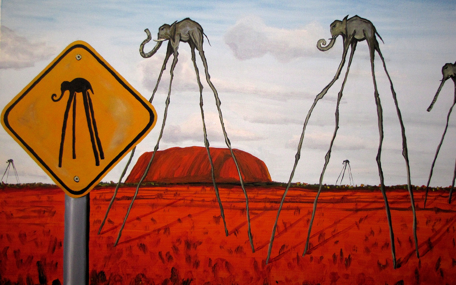 Salvador Dali Wallpaper Painting Drawing Elephants HD Desktop