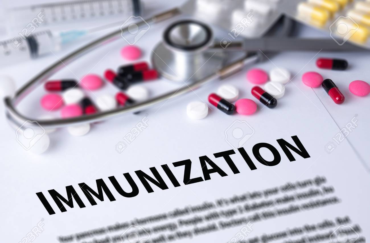 Immunization And Background Of Medicaments Position
