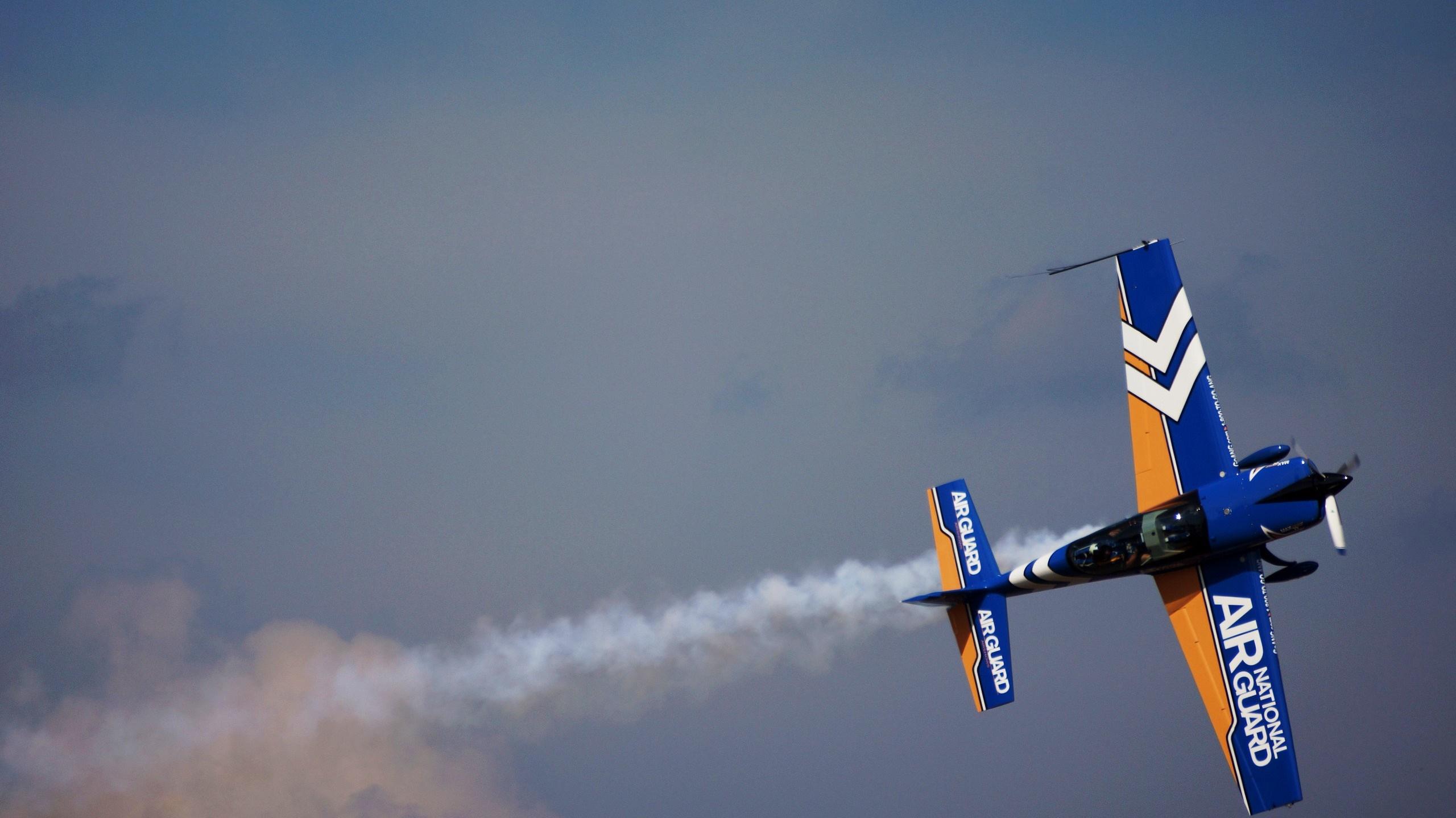 Sky Vehicle Airplane Aircraft Blue Stunts Airshows