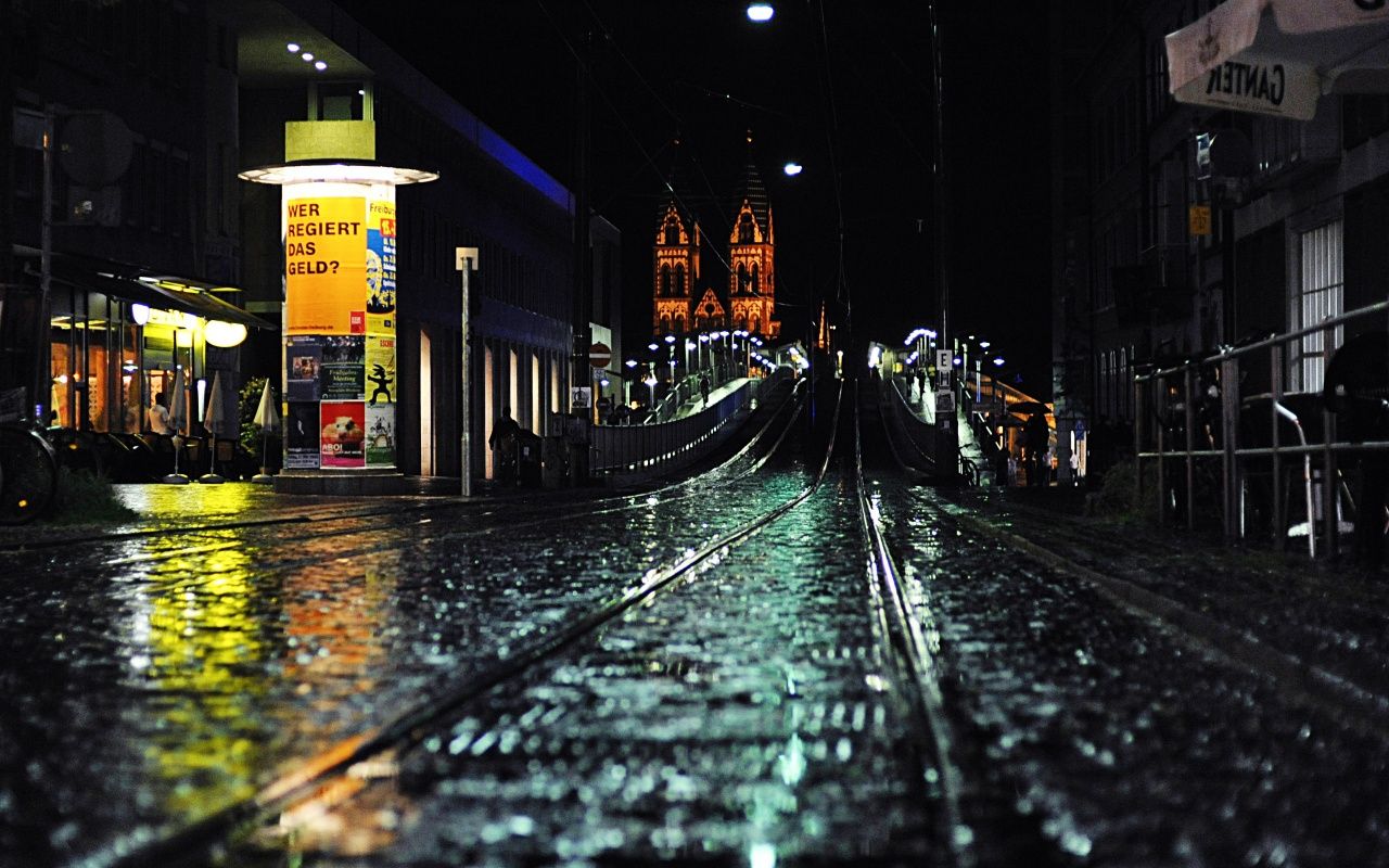 Rain City Night In The HD Wallpaper Widescreen