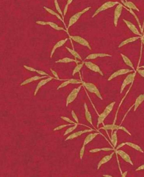 Red Asian Inspired Bamboo Leaf Wallpaper By Wallpaperyourworld