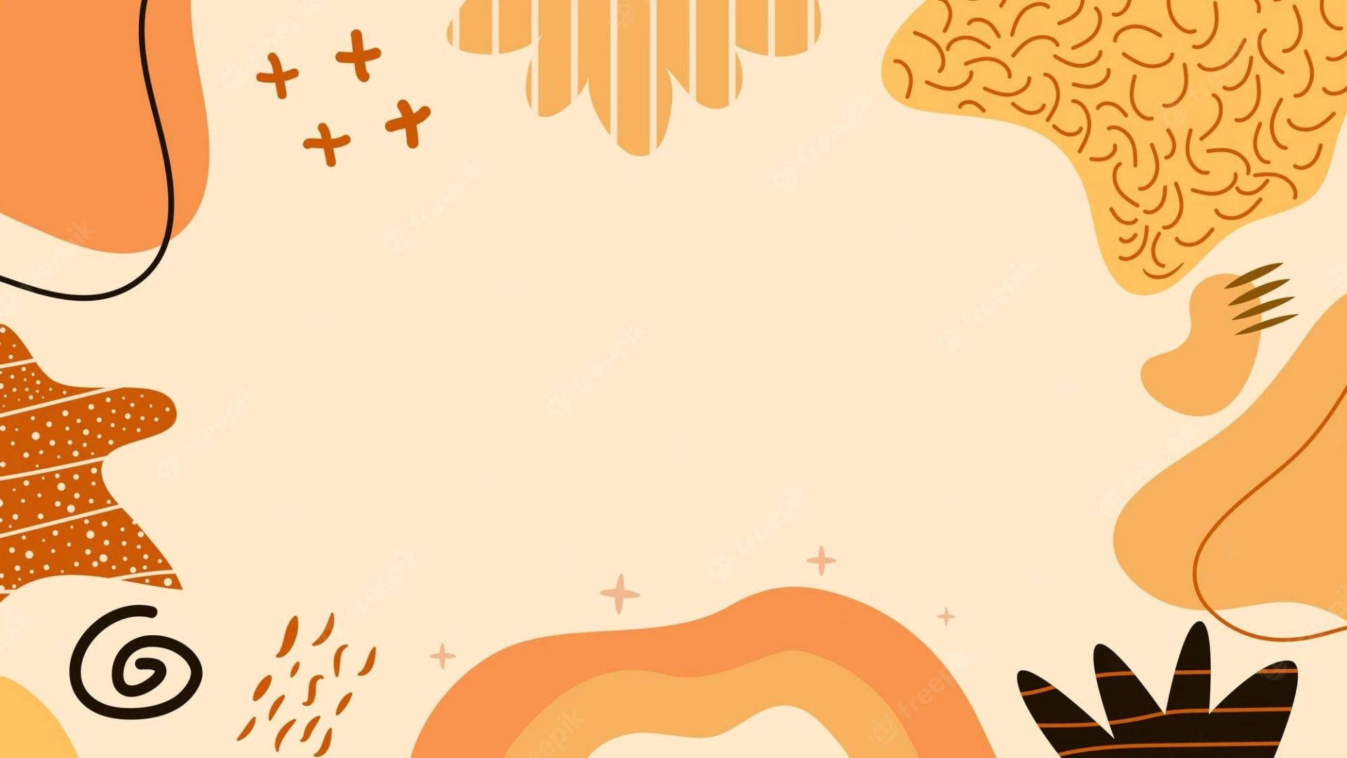 Aesthetic Drawings Orange Wallpaper